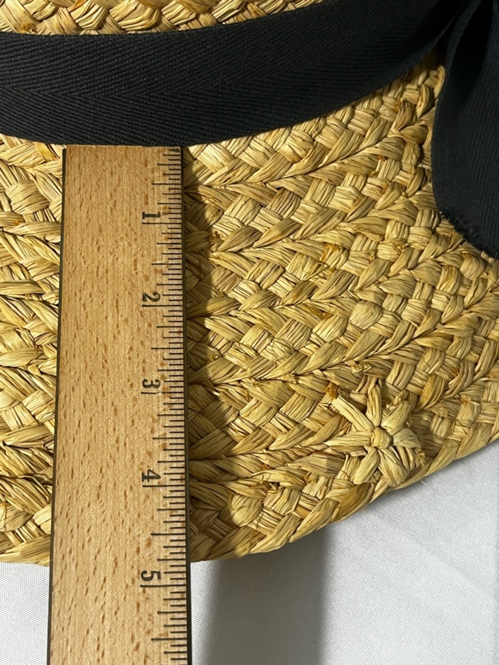 Helen Kaminski Classic 5 Woven Raffia Wide Brim Hat, Black Ribbon - Picture 13 of 15